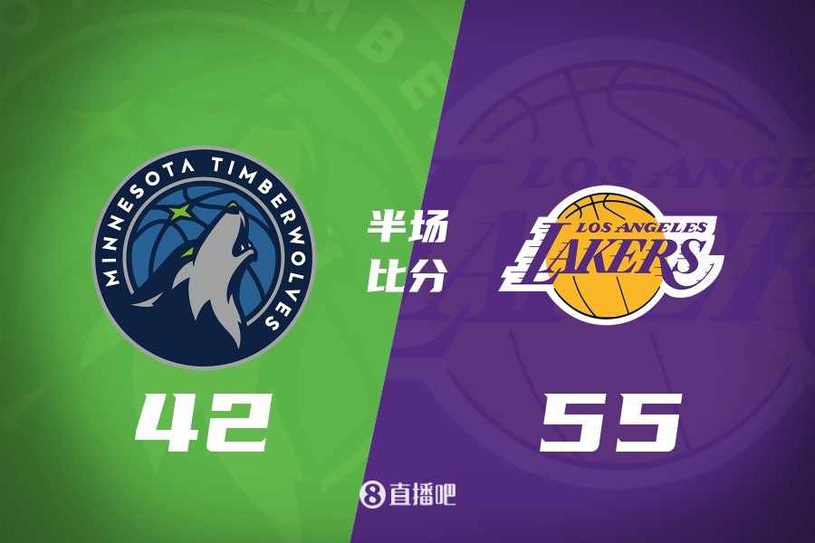 父子同臺2分半！湖人半場(chǎng)領(lǐng)先森林狼13分 濃眉12+7